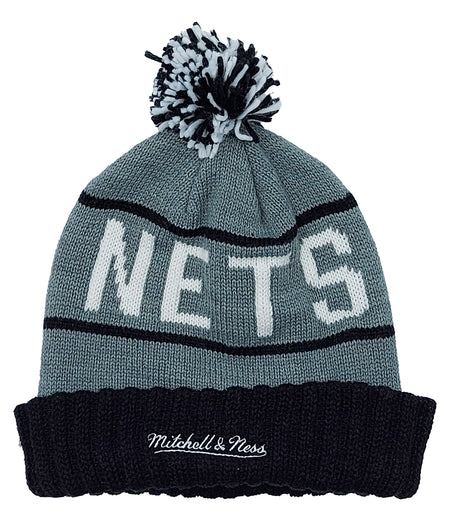 MITCHELL & NESS NETS KNITTED TOQUES (GREY)