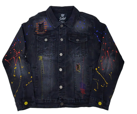 RIPPED DENIM JACKETS(BLACK)