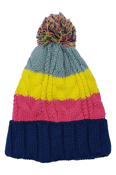 PLAIN KNITTED TOQUES (GREY/YELLOW/PINK)