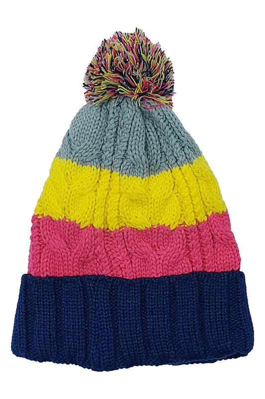 PLAIN KNITTED TOQUES (GREY/YELLOW/PINK)