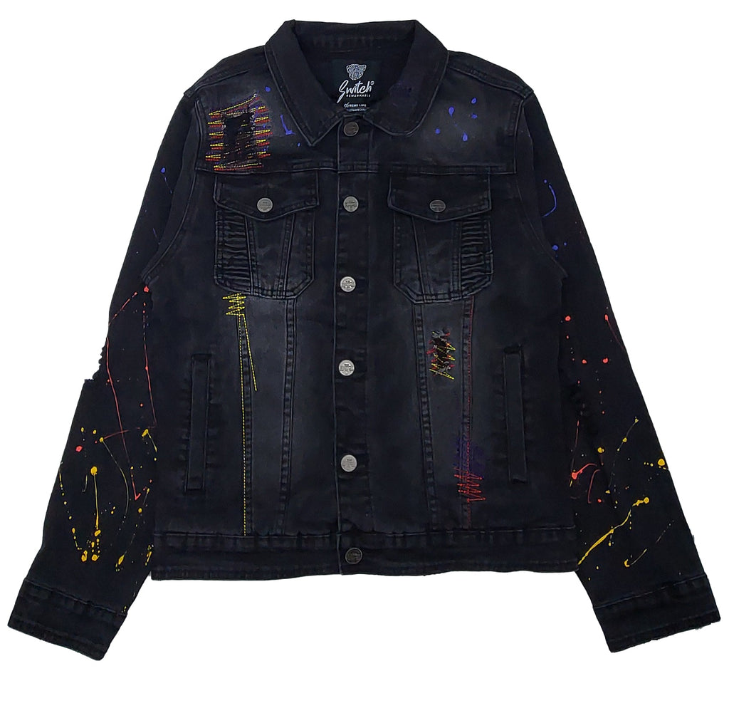 RIPPED DENIM JACKETS(BLACK)