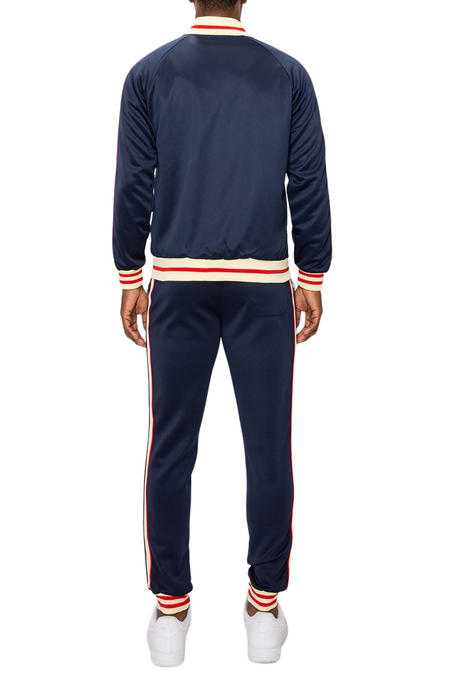 2 PCS TRACKSUITS WITH SIDETAPE (NAVY & CREAM)