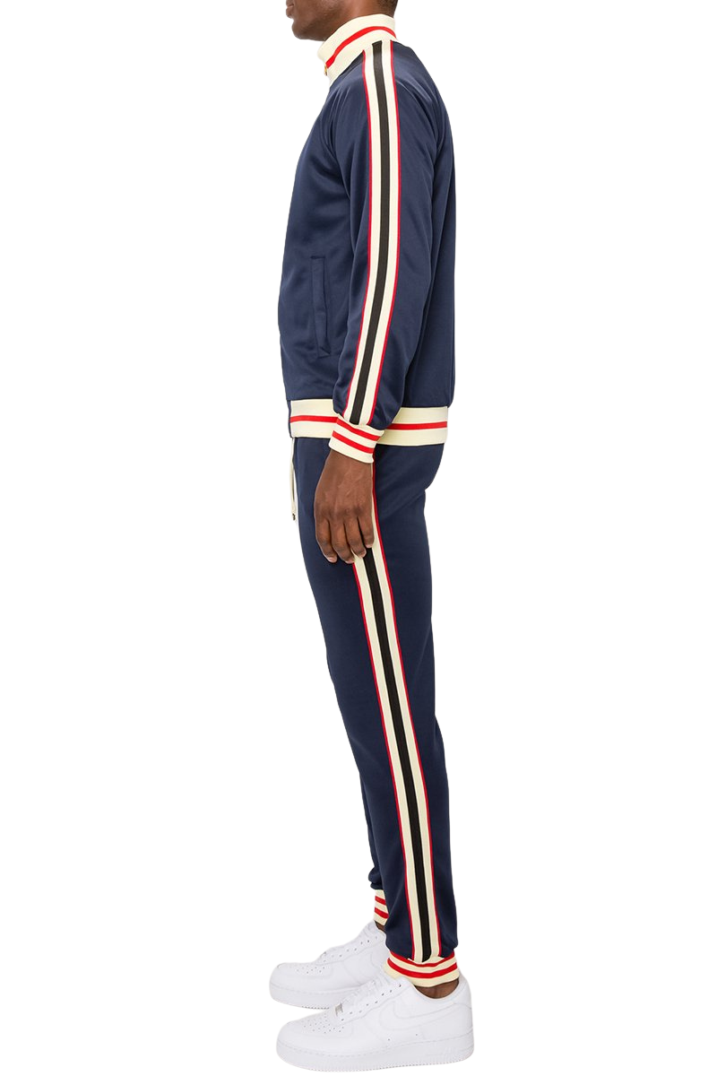 2 PCS TRACKSUITS WITH SIDETAPE (NAVY & CREAM)