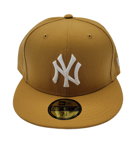 MEN'S 5950 NEW YORK YANKEES WHITE ON MUSTARD FITTED HAT