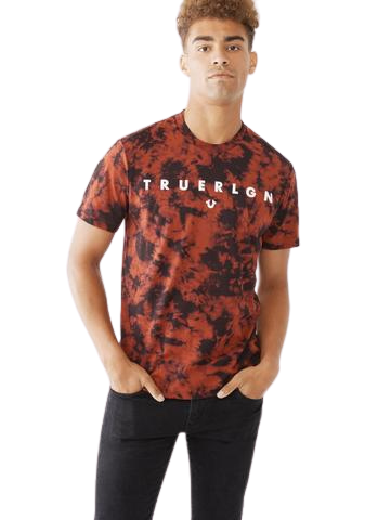 TRUE RELIGION TIE DYE ARCH LOGO TEE (HENNA)