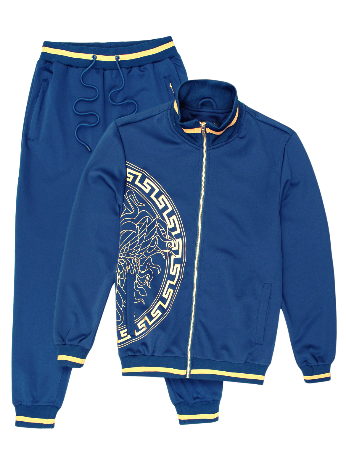 2 PCS FANCY MODERNO TRACKSUIT (NAVY MJST-582)