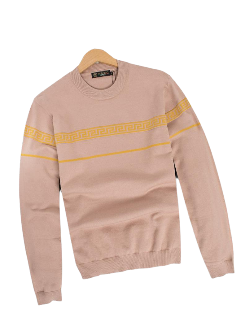 MEN'S FANCY CREWNECK SWEATERS (KHAKI MJSW-103)