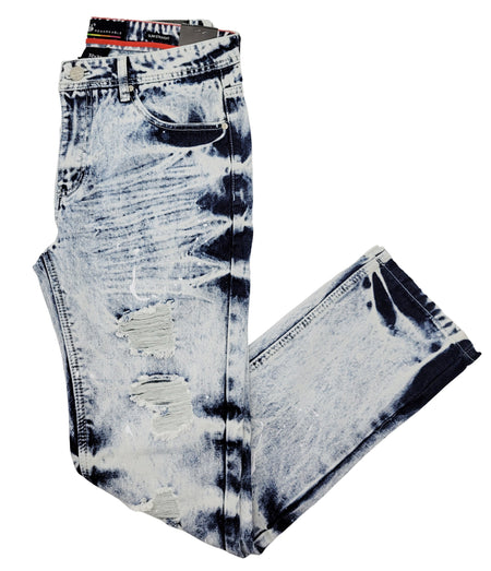 PAINT SPLASH RIPPED JEANS (SS1611 IBLUE)