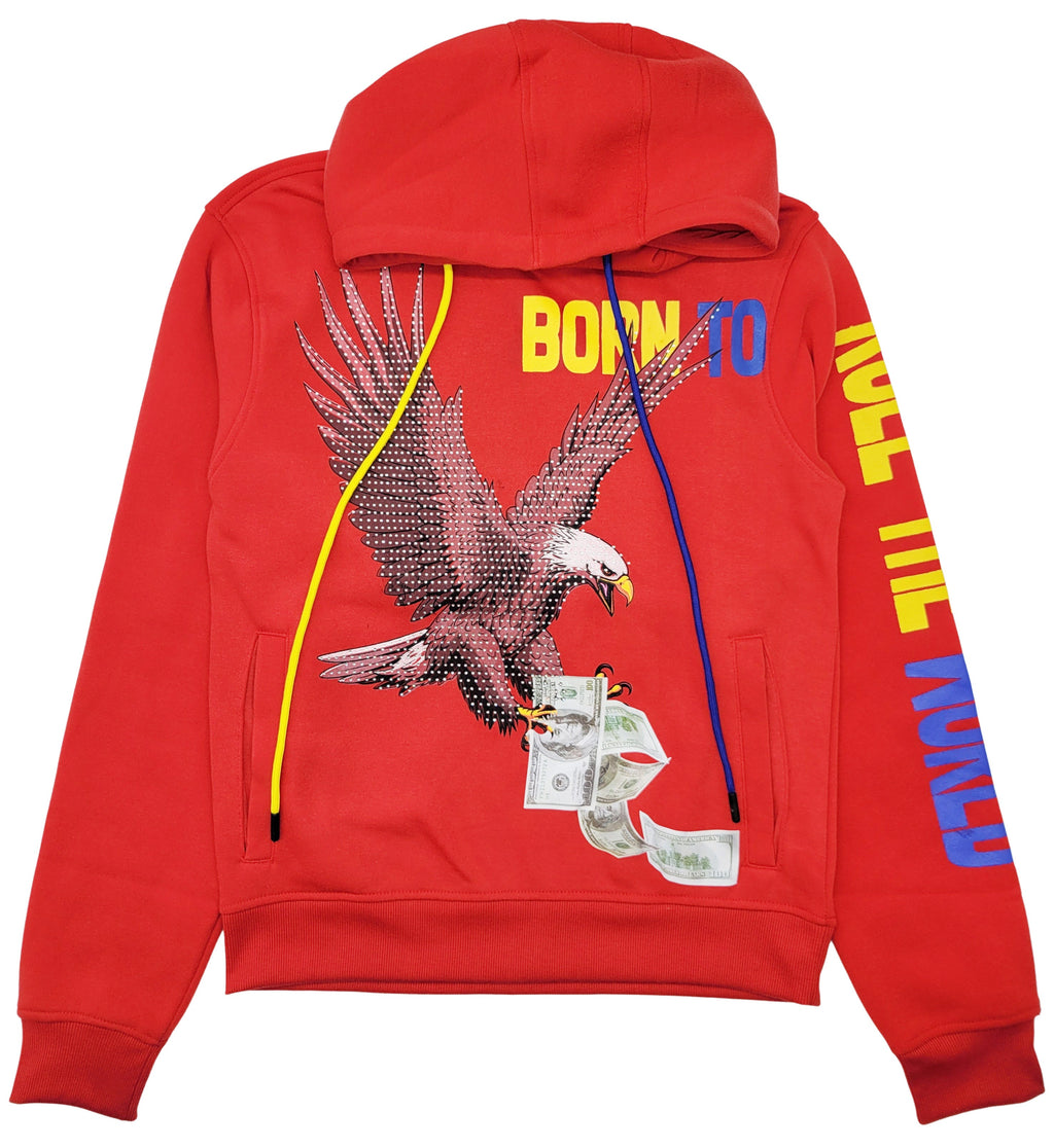 EAGLE RHINESTONE HOODIE (RED)