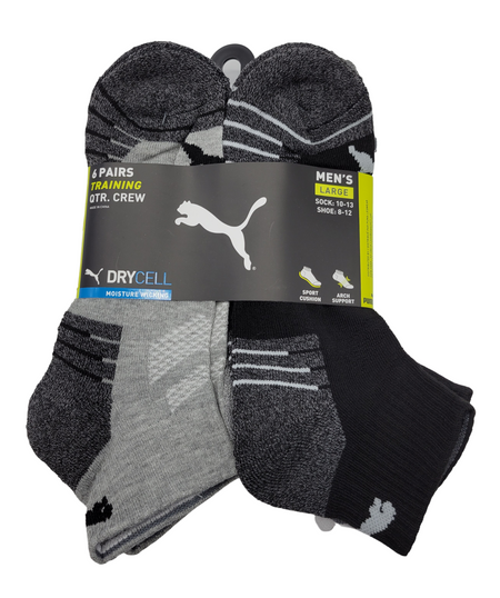 PUMA QUARTER CREW MEN SOCKS(PACK OF 6 PAIRS)