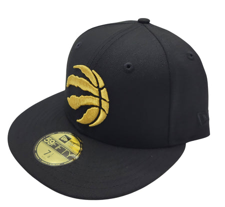 5950 TORONTO RAPTORS GOLD LOGO ON BLACK FITTED HAT