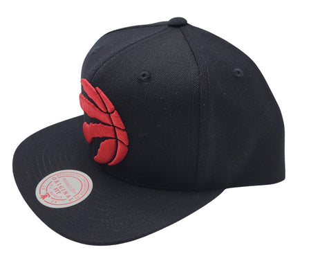 TORONTO RAPTORS RED ON BLACK SNAPBACK HAT (BLACK/RED)