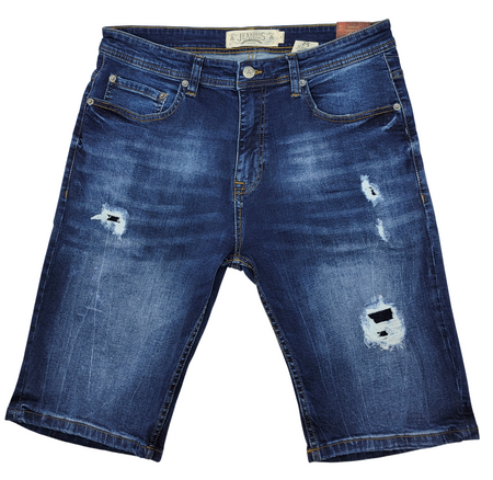 AKADEMIKS RIPPED DENIM SHORTS