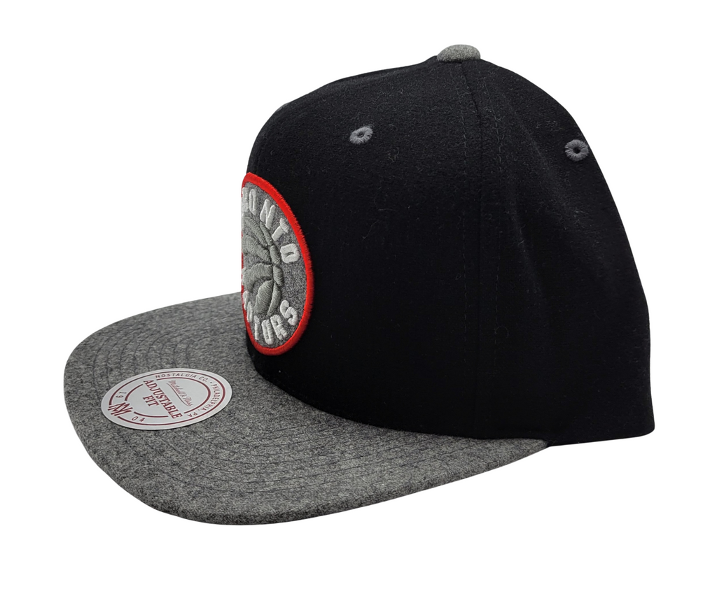 TORONTO RAPTORS RED/GREY LOGO ON BLACK SNAPBACK