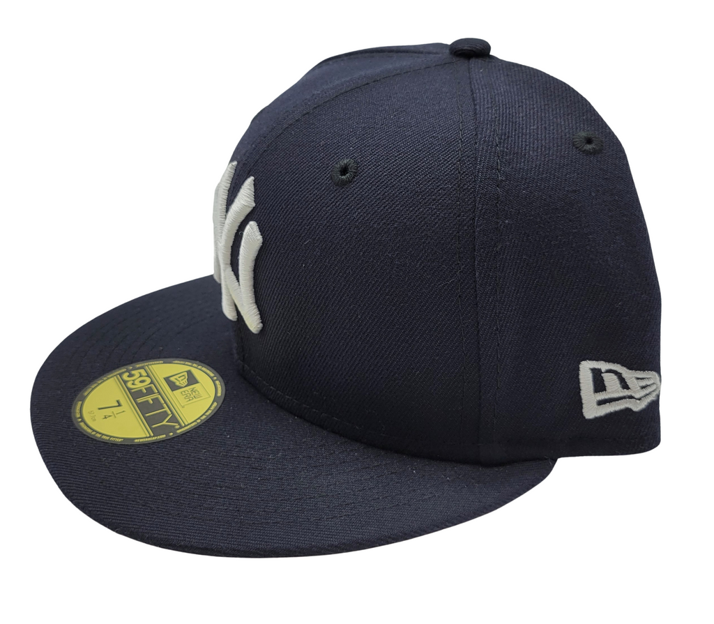 MEN'S 5950 YANKEES WHITE ON NAVY FITTED HAT