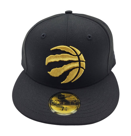 5950 TORONTO RAPTORS GOLD LOGO ON BLACK FITTED HAT