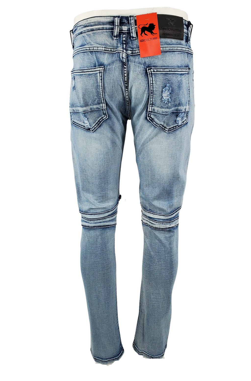 MOTO STRETCH RIPPED JEANS