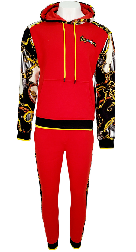 MEN'S MIXED GRAPHIC 2 PCS TRACKSUIT