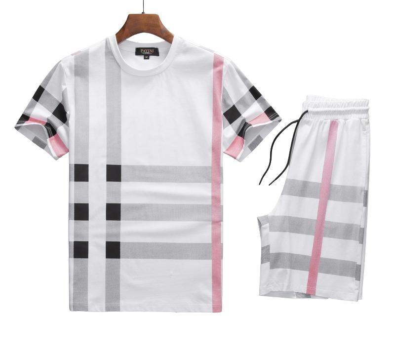 PAVINI 2PCS FANCY T-SHIRT/SHORTS SET (WHITE SS-2021-2)