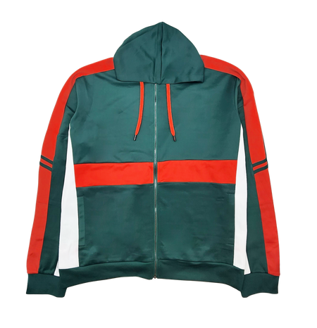 2 PCS VIP TRACKSUIT WITH HOOD (GREEN/RED/WHITE)