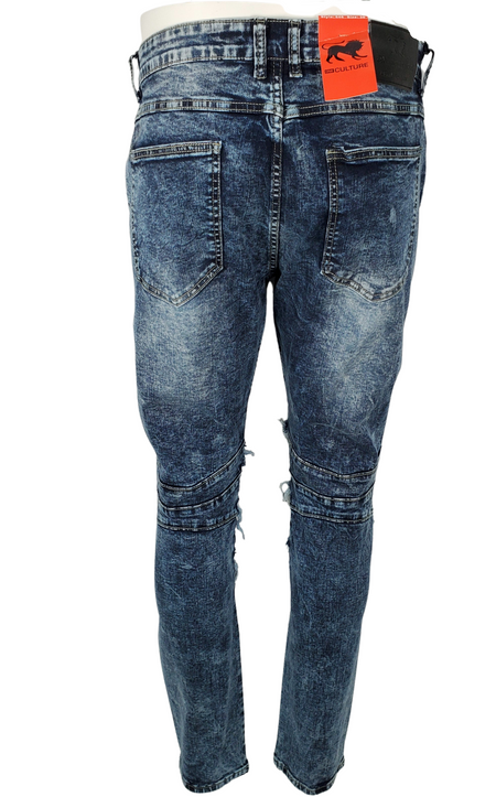 MOTO STRETCH RIPPED JEANS