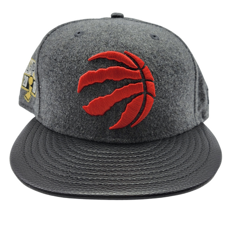 950 RAPTORS RED ON GREY WITH BLACK BRIM SNAPBACK