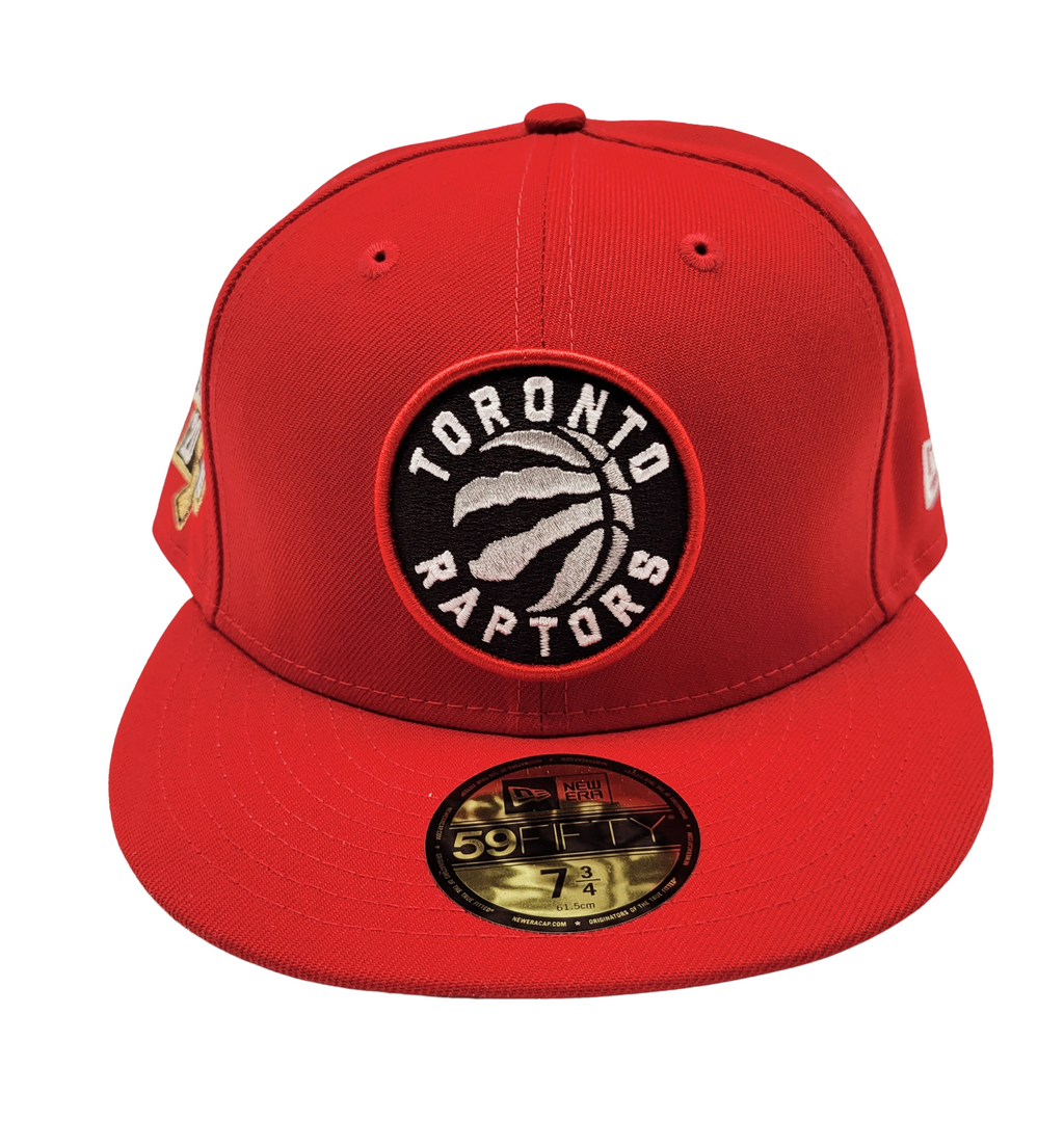 5950 TORONTO RAPTORS BLACK/WHITE ON RED FITTED