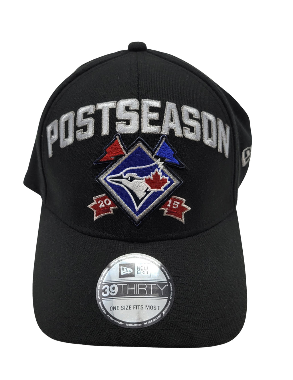 MEN'S MLB 2015 POST SEASON 3930 TORONTO BLUE JAYS BLACK STRECHABLE FITTED HAT