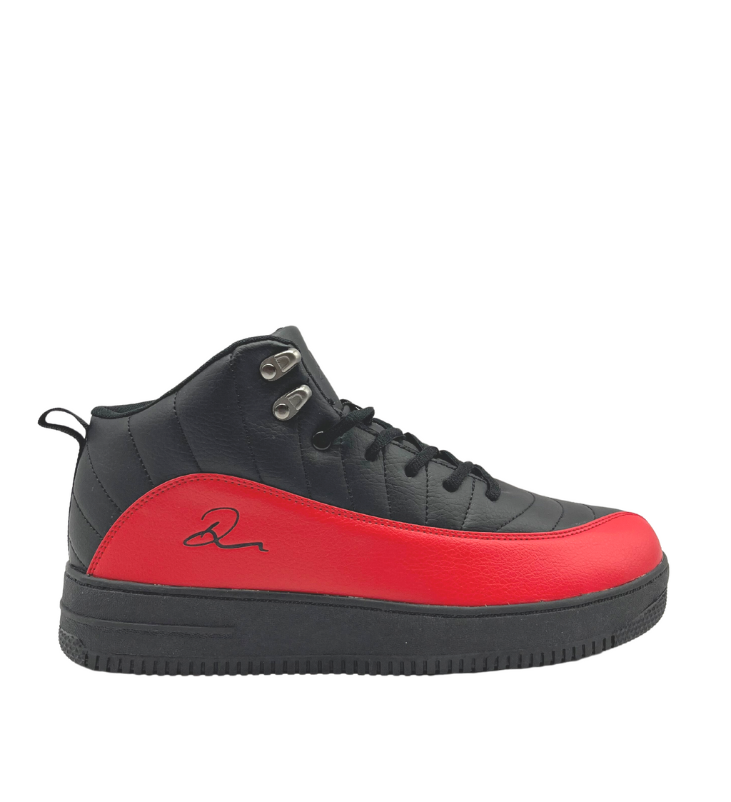 MEN'S D SIGN LOGO HIGH TOP BLACK/RED SHOES