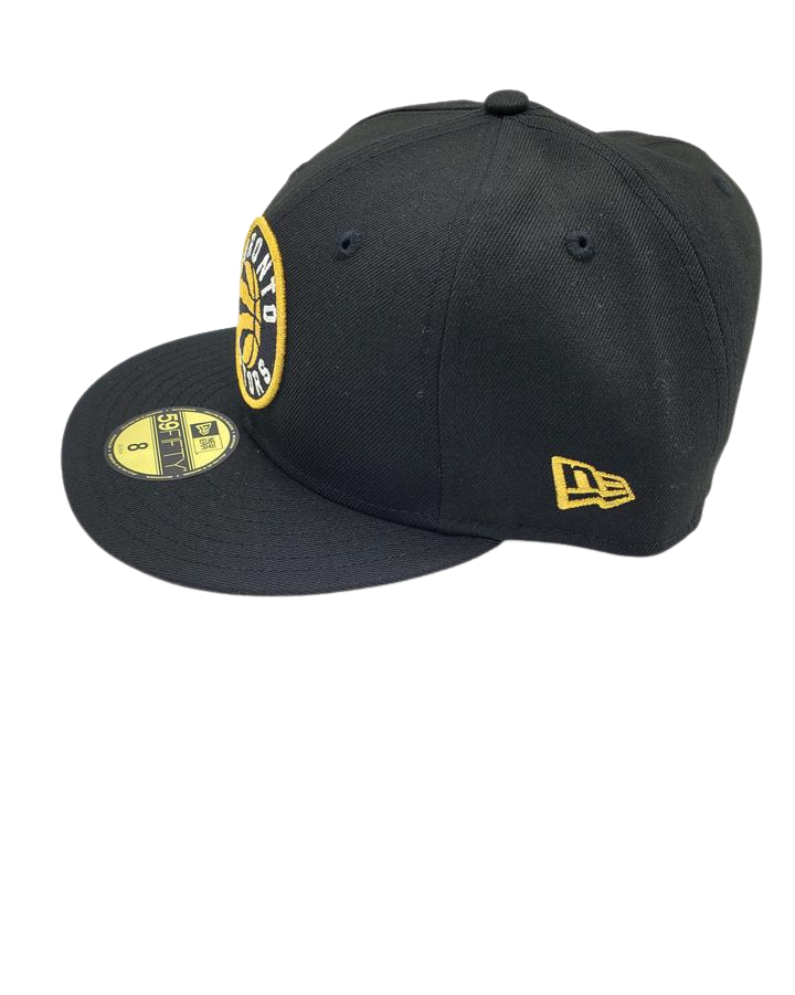 MEN'S TORONTO RAPTORS 5950 FITTED BLACK/GOLD/WHITE LOGO ON BLACK