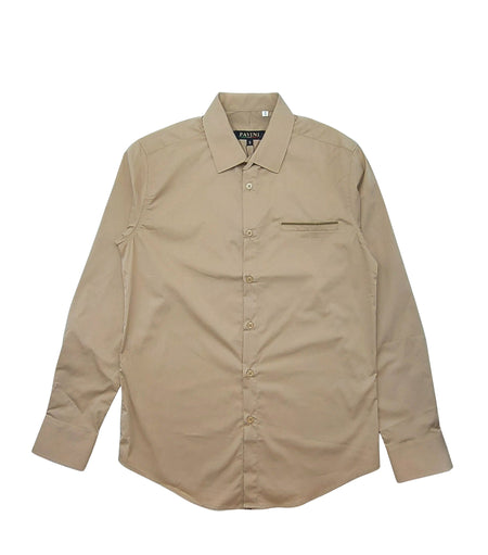 MENS PAVINI FULL SLEEVE PLAIN SHIRT (KHAKI)