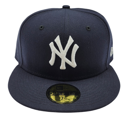 MEN'S 5950 YANKEES WHITE ON NAVY FITTED HAT