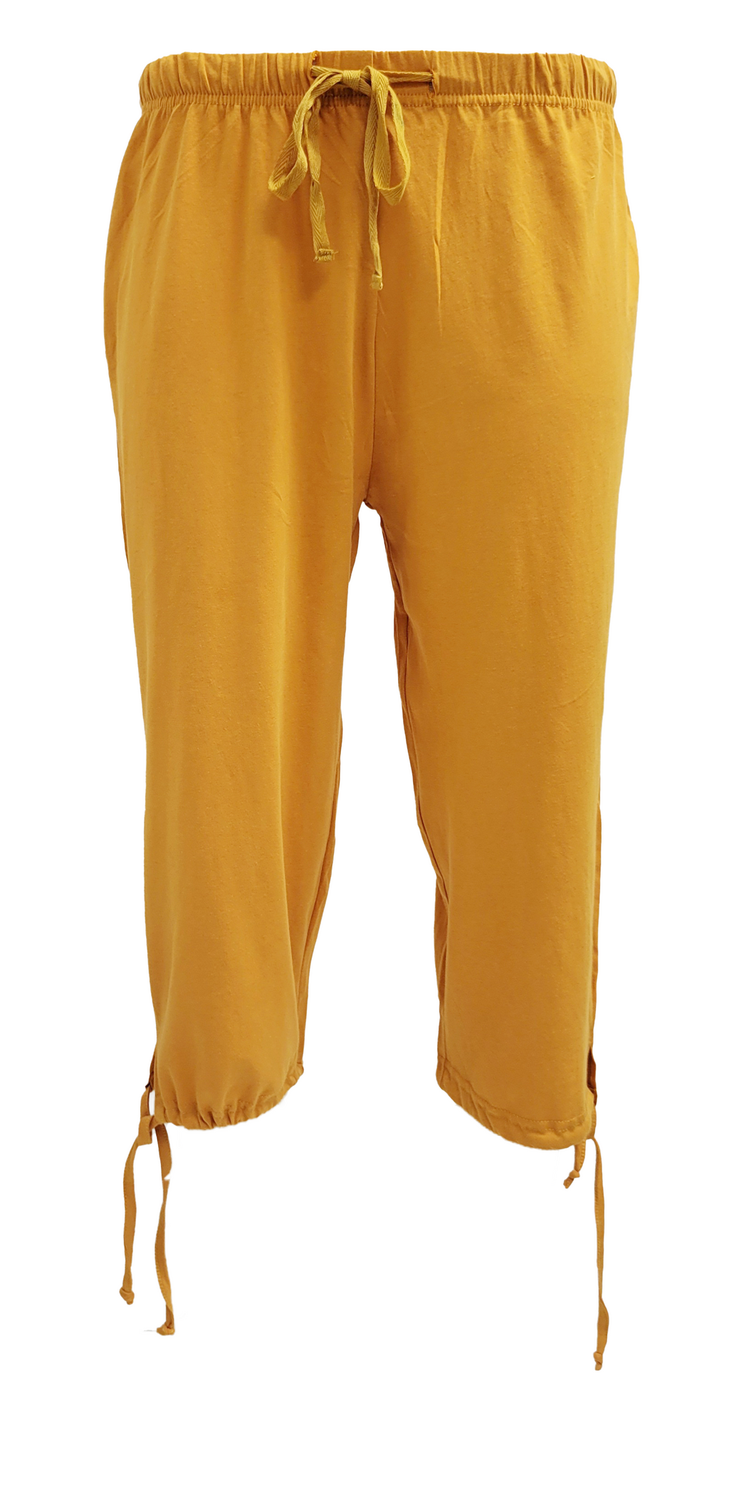 WOMEN COTTON TWILL CAPRI (MUSTARD)