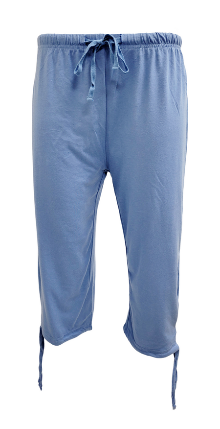 WOMEN COTTON TWILL CAPRI(BLUE)