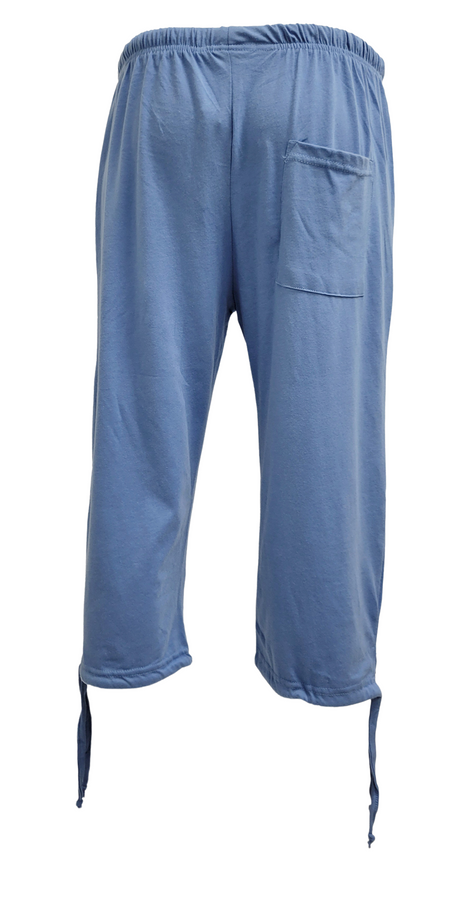 WOMEN COTTON TWILL CAPRI(BLUE)