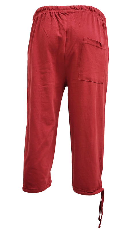 WOMEN COTTON TWILL CAPRI (RED)