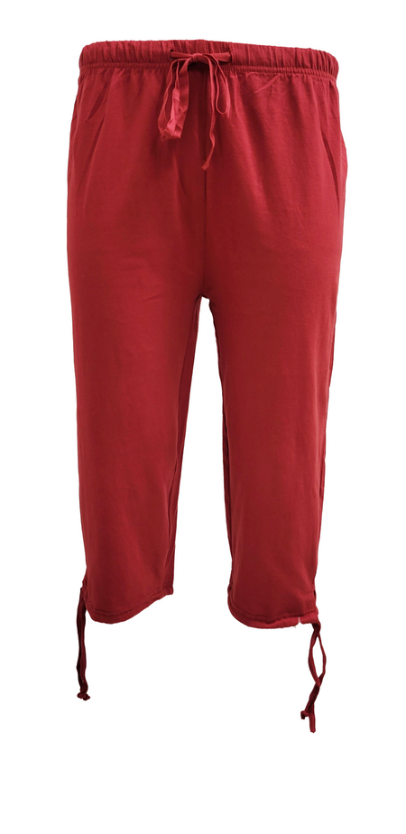 WOMEN COTTON TWILL CAPRI (RED)