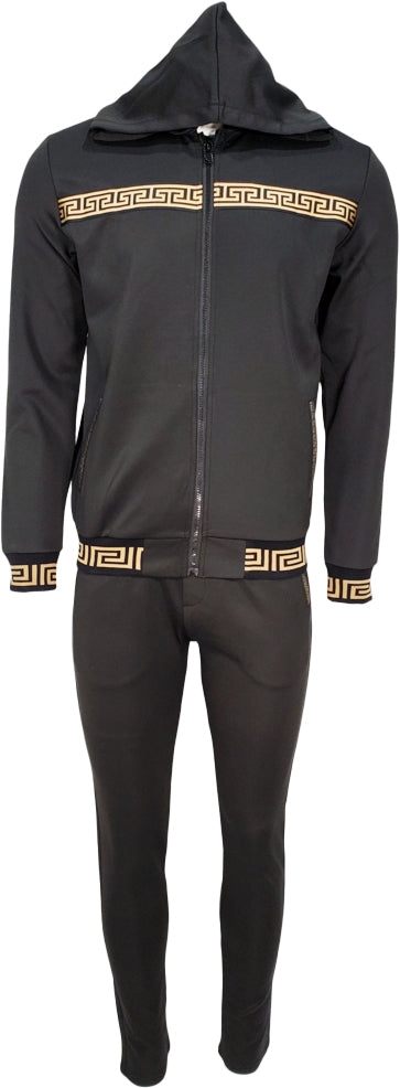 2 PCS VIP TRACKSUIT (BLACK & GOLD)