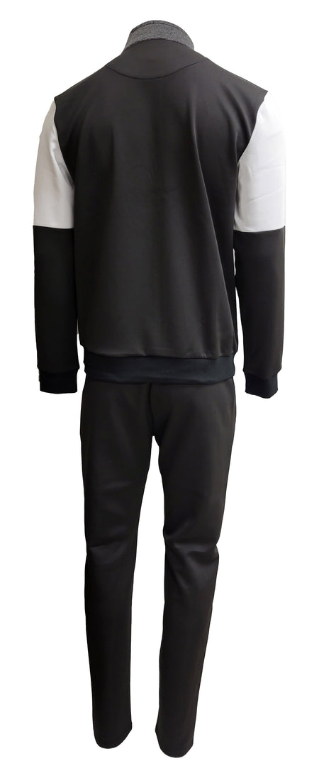 2 PCS VIP BLOCK TRACKSUIT (BLACK/GREY/WHITE)