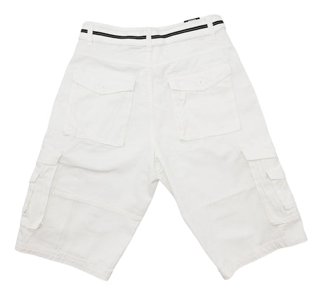 PLOREO CARGO BELTED SHORTS (WHITE)