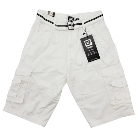 PLOREO CARGO BELTED SHORTS (WHITE)