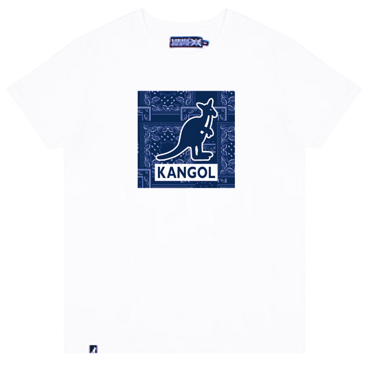 KANGOL MEN'S T-SHIRT/SHORTS BANDANA PRINTED SHIRT SET (WHITE)