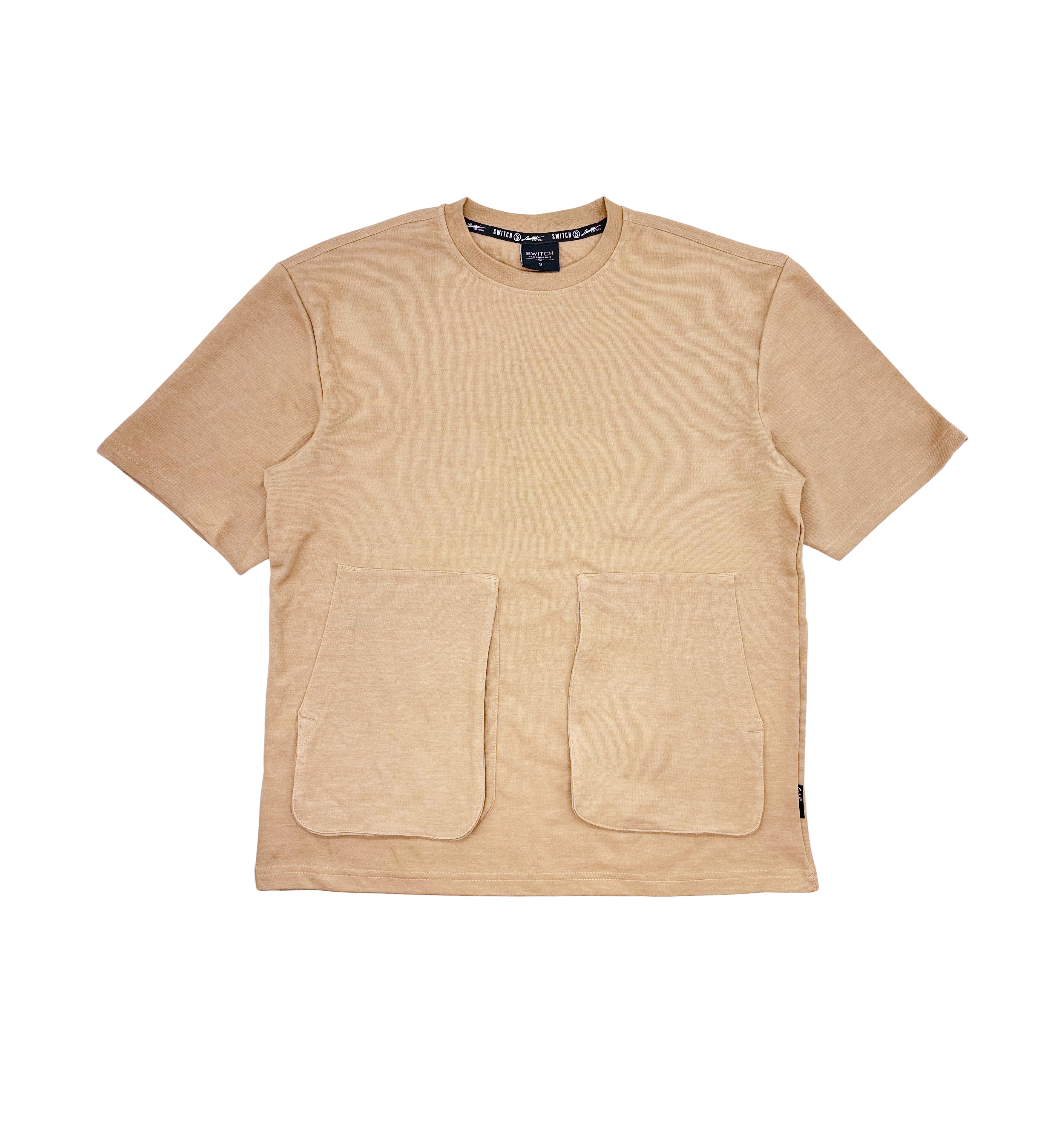 SWITCH MEN'S RELAXED FIT 3D POCKET T-SHIRT/SHORTS SET (KHAKI)