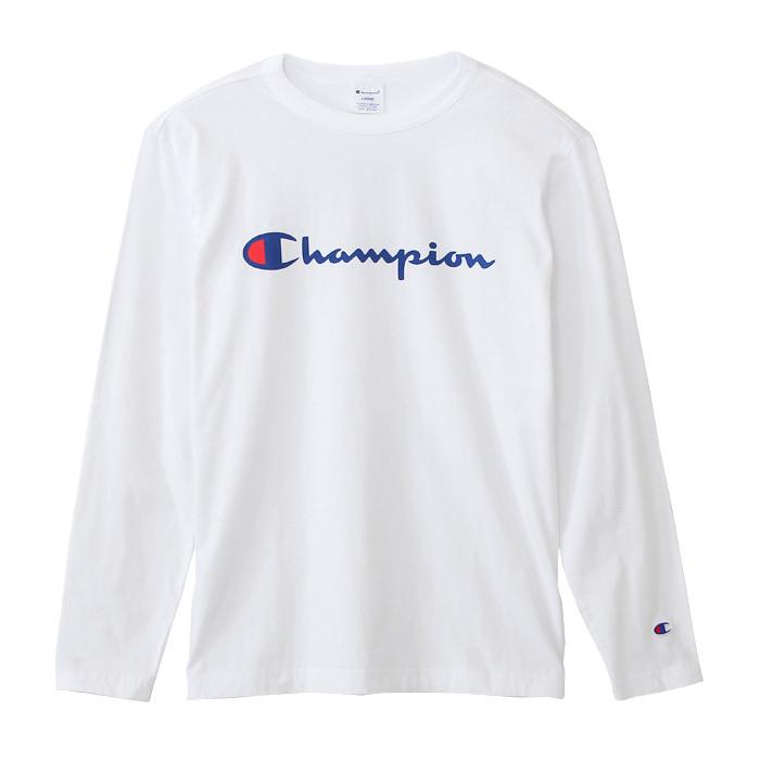 CHAMPION SCRIPT LOGO CREWNECK L/S T-SHIRTS WHITE