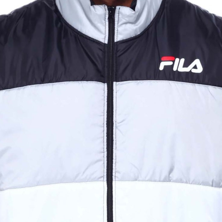 FILA TRI COLOR PUFFER BIG & TALL JACKET 3XL GREY WHITE