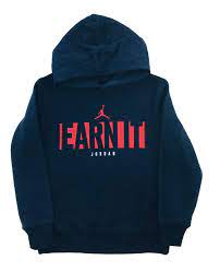 EARN IT JORDAN HOODIE (SMALL- X-LARGE) (NAVY)