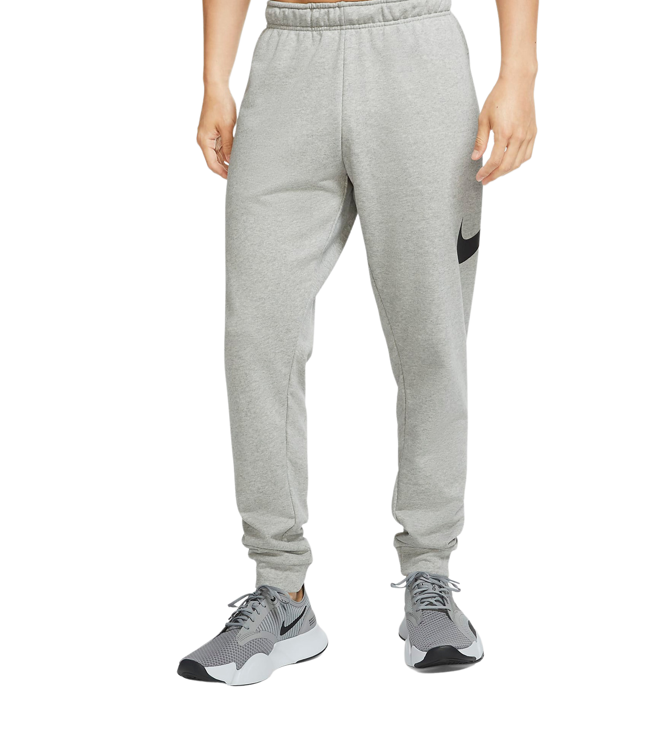 NIKE MEN'S DRI-FIT TAPERED TRAINING PANTS (GREY)