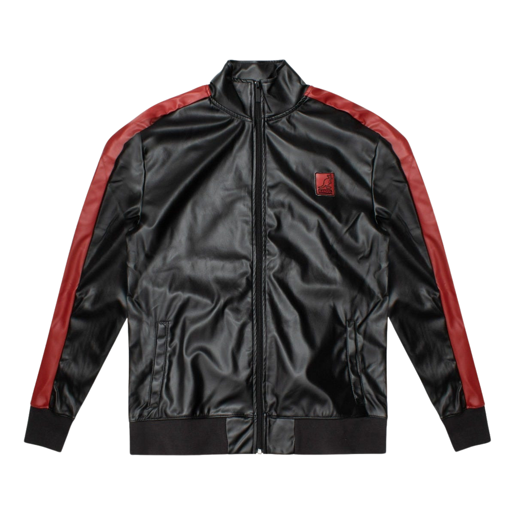 KANGOL VEGAN LEATHER BLACK/RED TRACKSET