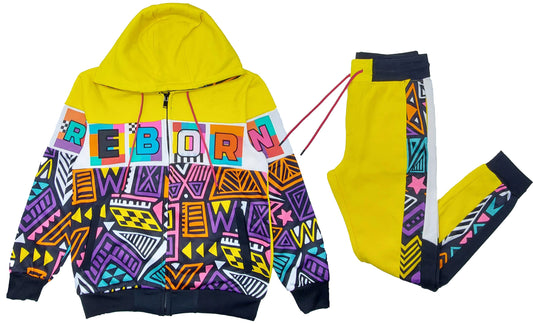 REBORN FLEECE 2PCS TRACKSUIT (YELLOW)