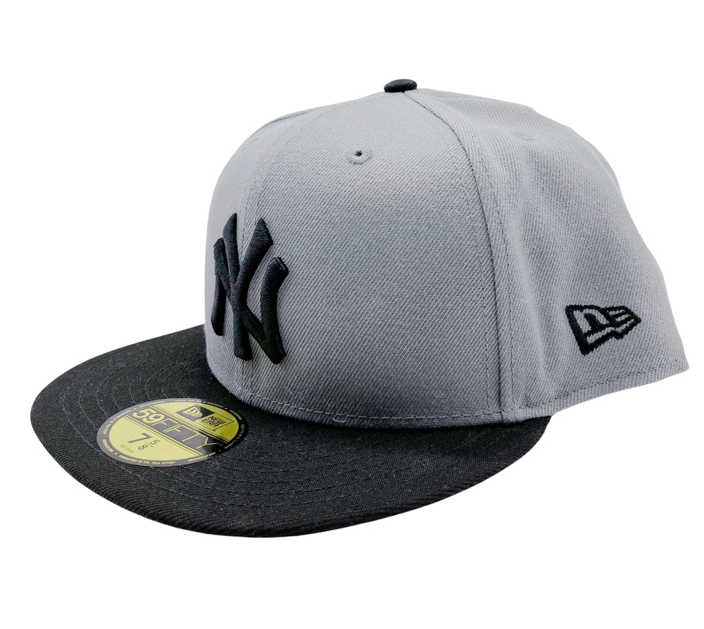 5950 YANKEES BLACK ON GREY FITTED HAT